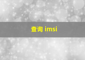 查询 imsi